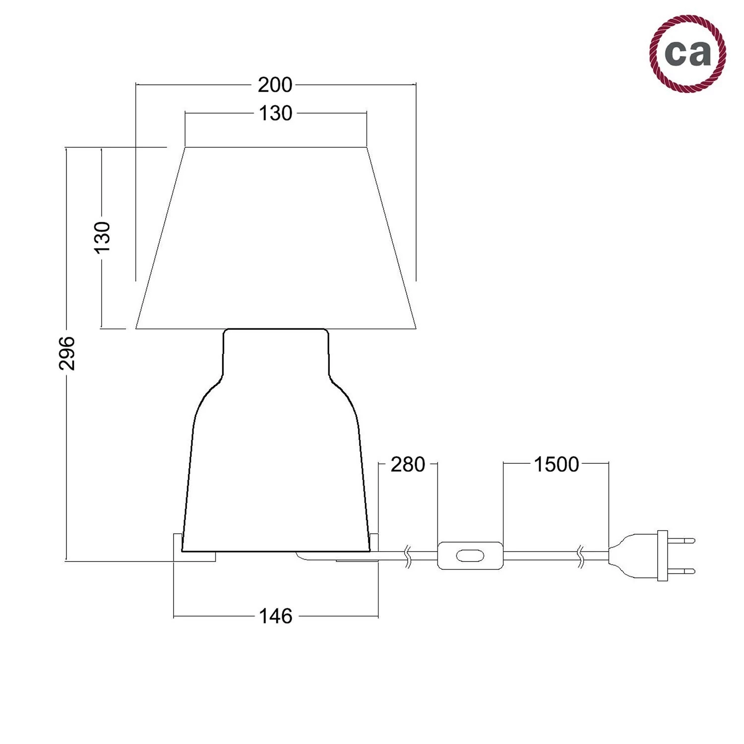 Lámpara de mesa de cerámica Vase con pantalla Imperio