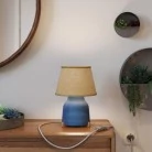Lámpara de mesa de cerámica Vase con pantalla Imperio