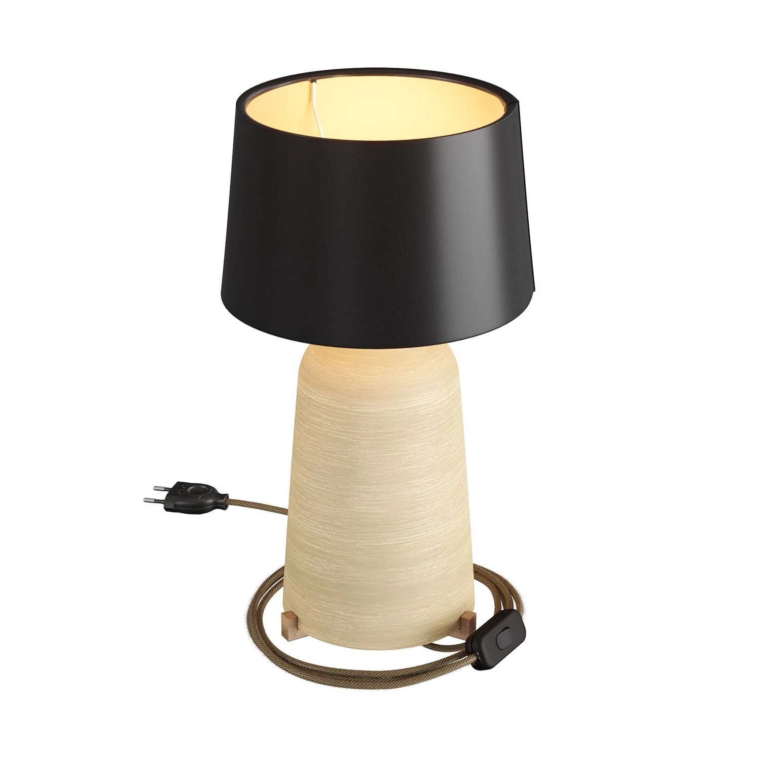 Lámpara de mesa de cerámica Bottle con pantalla Athena