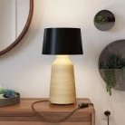 Lámpara de mesa de cerámica Bottle con pantalla Athena