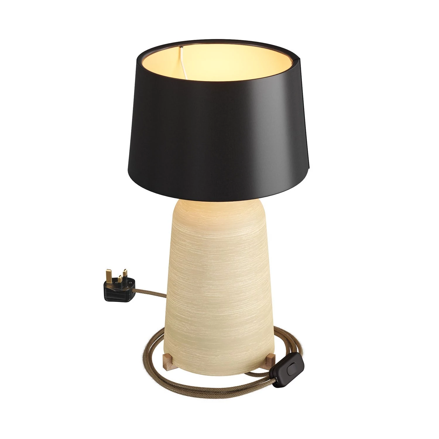 Lámpara de mesa de cerámica Bottle con pantalla Athena