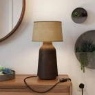 Lámpara de mesa de cerámica Bottle con pantalla Athena