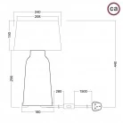 Lámpara de mesa de cerámica Bottle con pantalla Athena