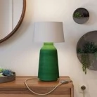 Lámpara de mesa de cerámica Bottle con pantalla Athena