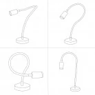 Lámpara de mesa articulada Table Flex GU1d0 con mini foco LED