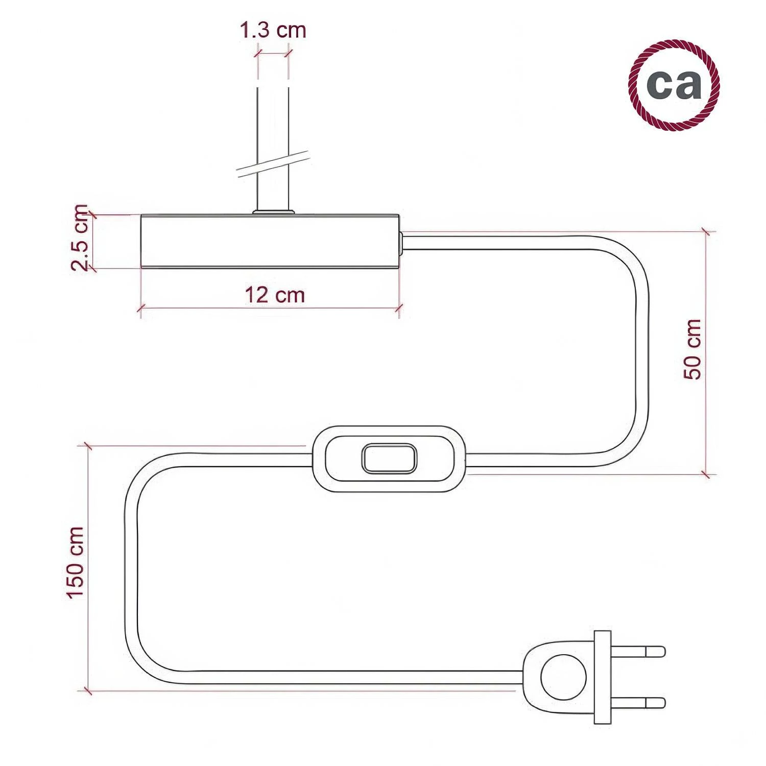 Alzaluce - lámpara de mesa con enchufe de dos clavijas