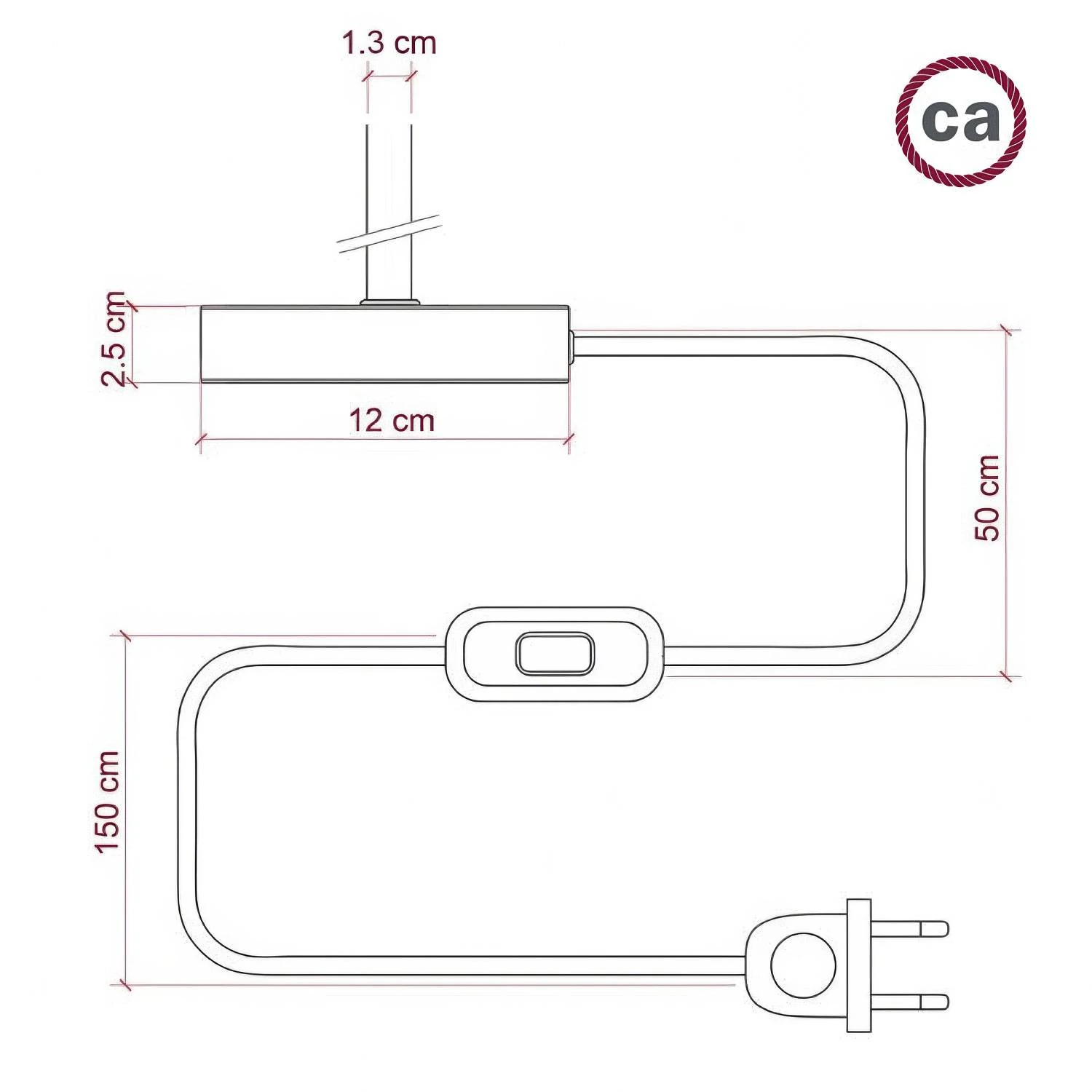 Alzaluce - lámpara de mesa para pantalla con enchufe de dos clavijas