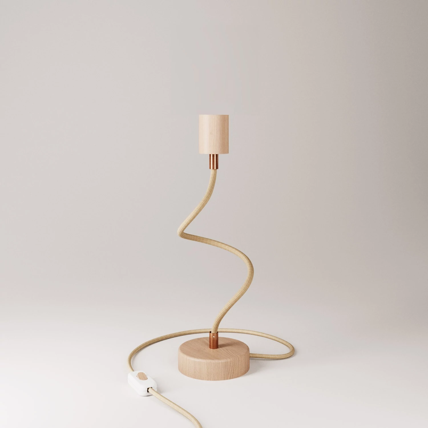 Lámpara de mesa articulada de madera con luz difusa