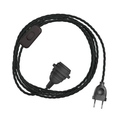 Enchufe lámpara SnakeBis Twisted pantalla cable trenzado