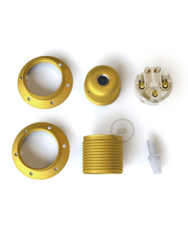 Kit portalámparas E27 metálico con doble rosca