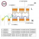 Kit de conexión WAGO para cable 2x para Rosetón a 8 agujeros
