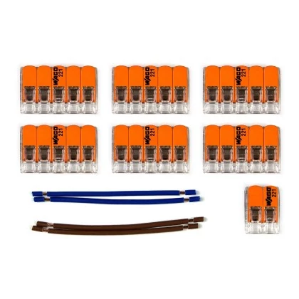 Kit de conexión WAGO para cable 2x para Rosetón a 10 agujeros