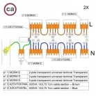 Kit de conexión WAGO para cable 2x para Rosetón a 11 agujeros