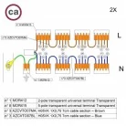 Kit de conexión WAGO para cable 2x para Rosetón a 13 agujeros