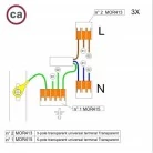 Kit de conexión WAGO para cable 3x para Rosetón de 2 agujeros
