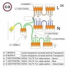 Kit de conexión WAGO para cable 3x para Rosetón de 6 agujeros