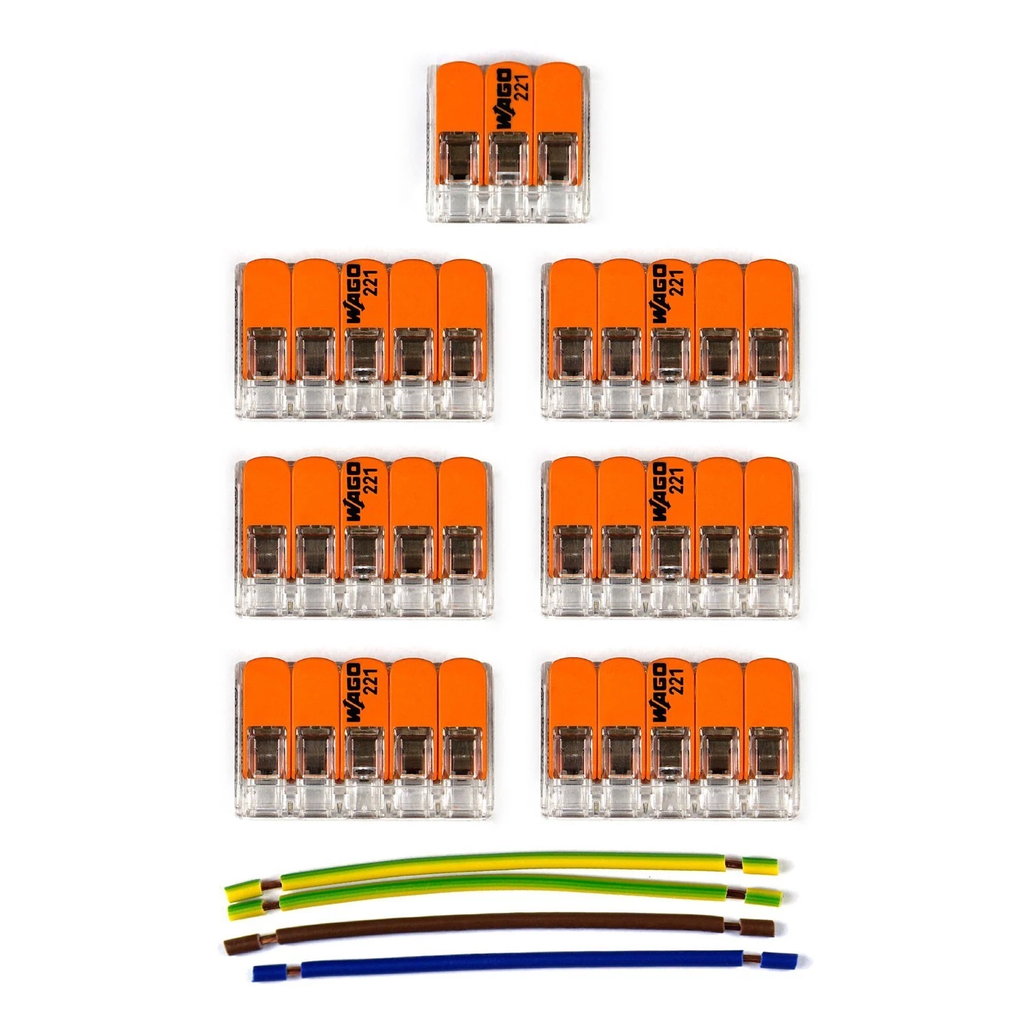 Kit de conexión WAGO para cable 3x para Rosetón de 6 agujeros