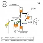 Kit Wago para mini rosetón con interruptor para cable 3x