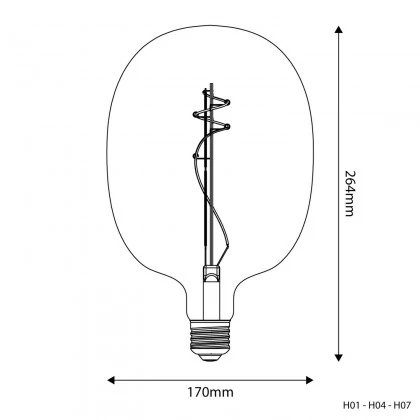 Ellipse 170 clara - Bombilla LED transparente High Flux