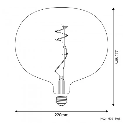 Ellipse 220 Dorada - Bombilla LED High Flux dorada