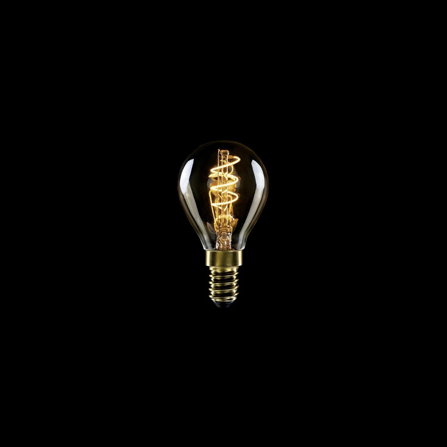 Bombilla LED  C02 filamento espiral G45 dorado