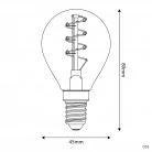 Bombilla LED  C02 filamento espiral G45 dorado