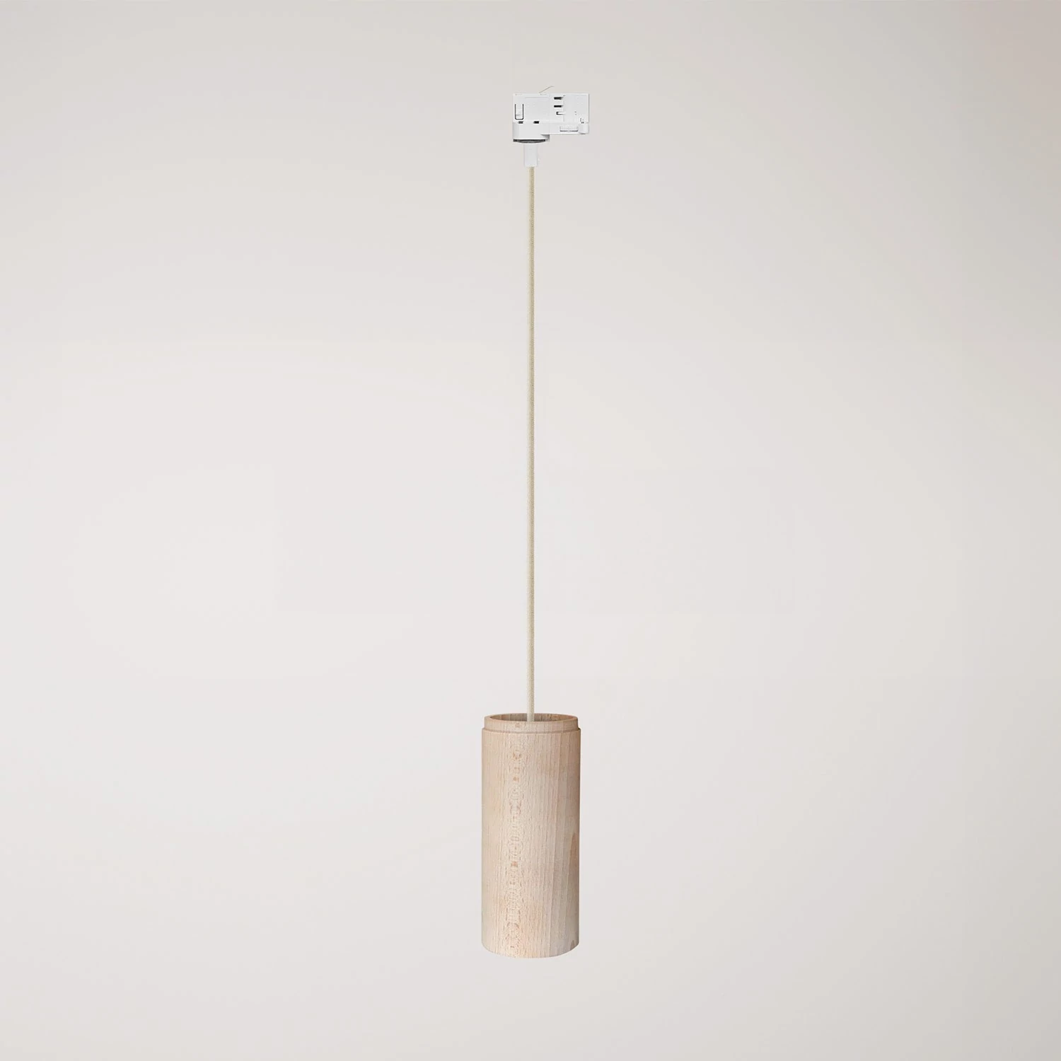 Lámpara colgante para carril con pantalla de madera