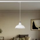 Lámpara industrial con pantalla metálica para carril