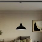 Lámpara industrial con pantalla metálica para carril