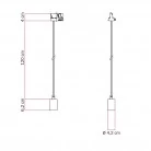 Lámpara industrial de metal con adaptador para carril.