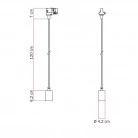 Lámpara industrial de metal con adaptador para carril.