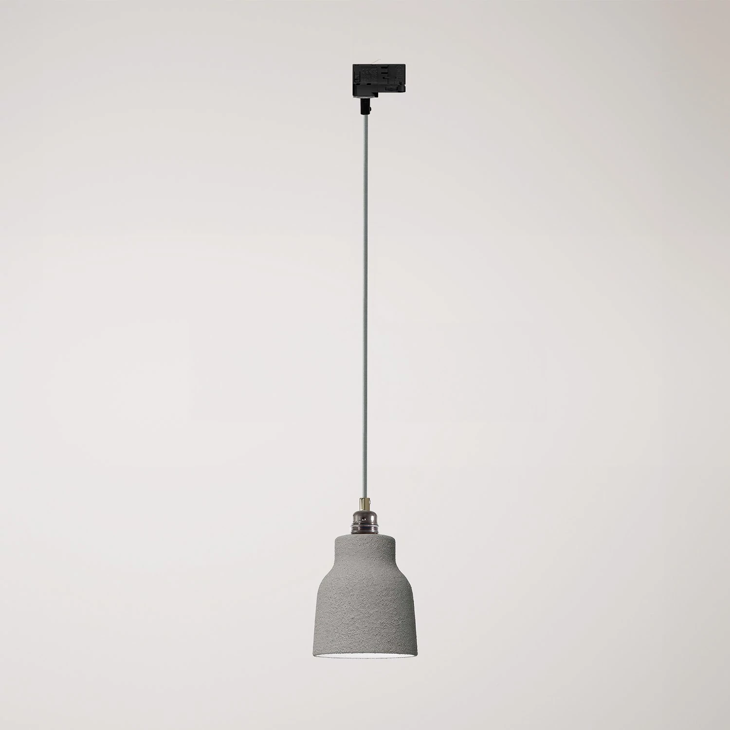 Lámpara con pantalla de cerámica y adaptador para carril