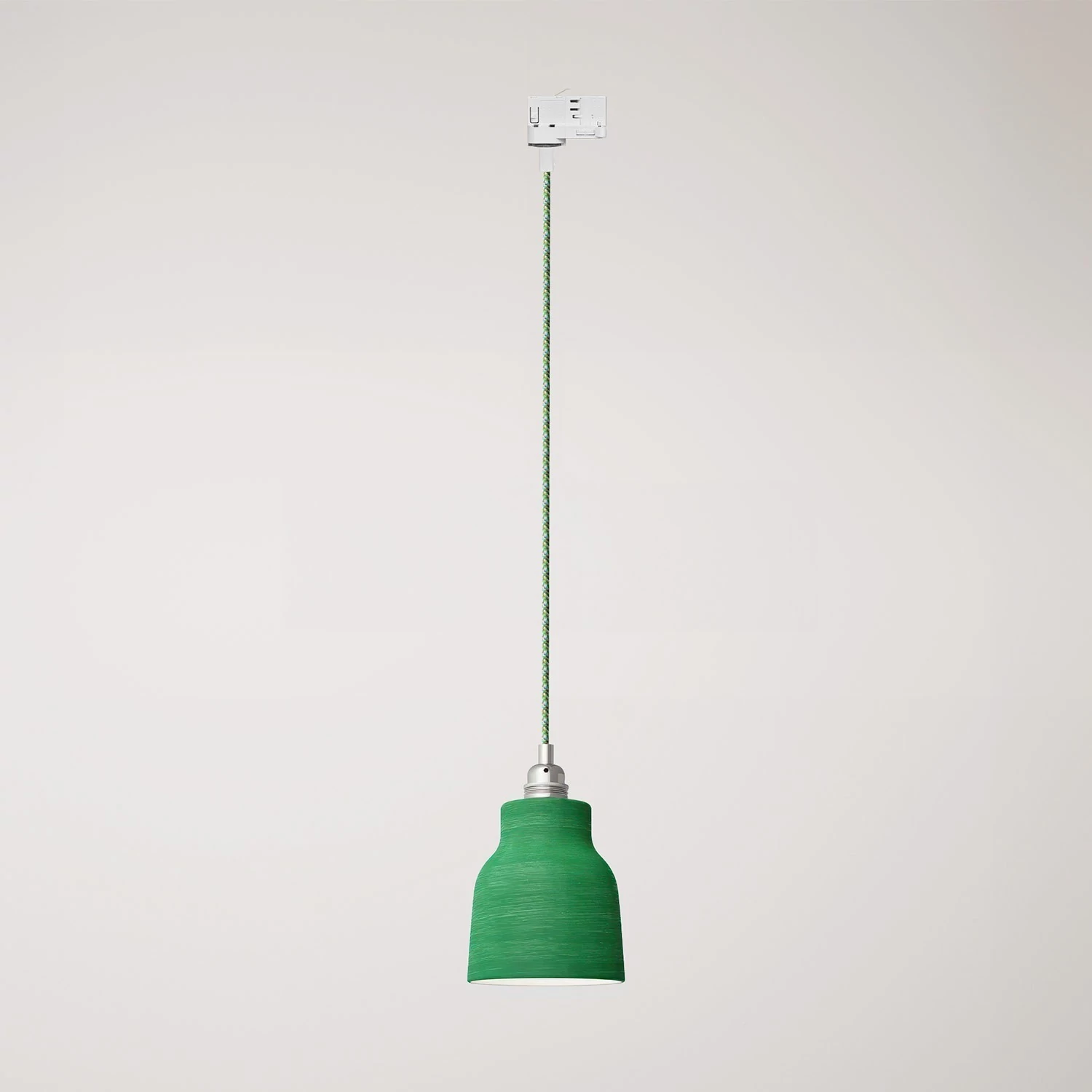 Lámpara con pantalla de cerámica y adaptador para carril