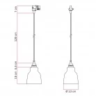 Lámpara con pantalla de cerámica y adaptador para carril