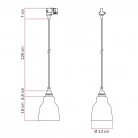 Lámpara con pantalla de cerámica y adaptador para carril