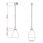 Lámpara con pantalla de cerámica y adaptador para carril