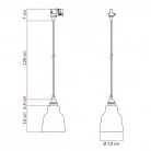 Lámpara con pantalla de cerámica y adaptador para carril