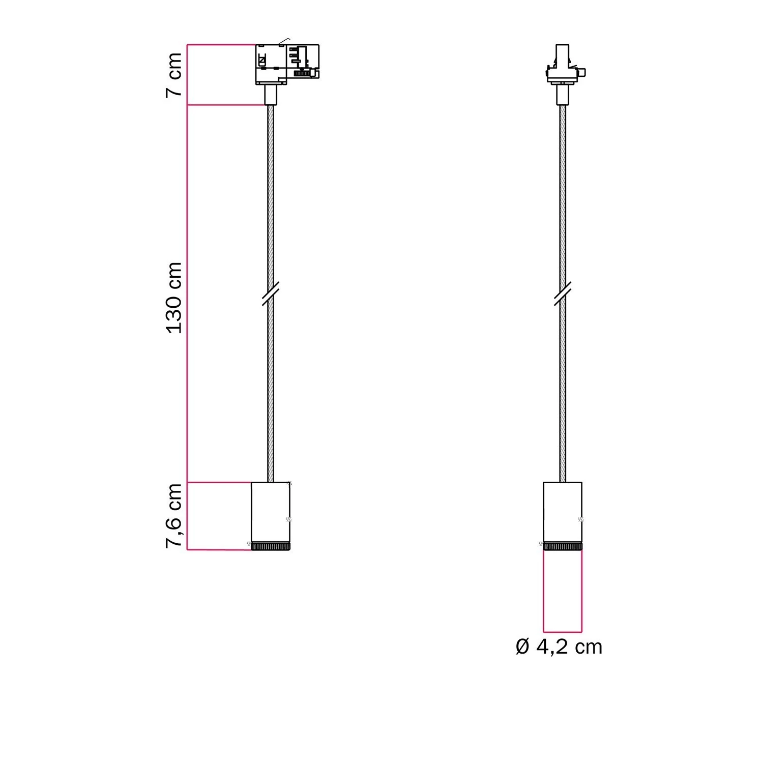 Lámpara colgante para carril Mini Spotlight GU1d0