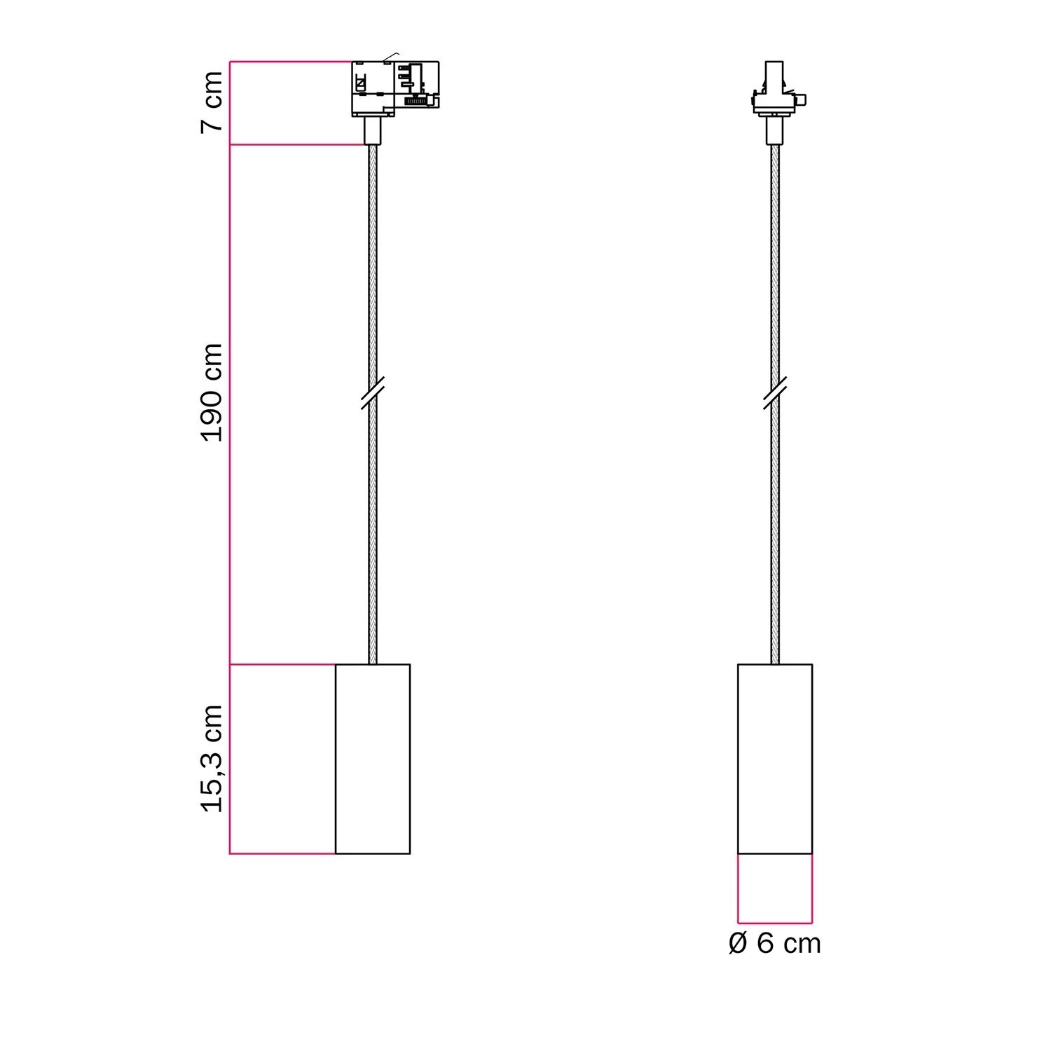 Lámpara de araña con focos para carriles con pantalla de metal