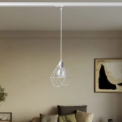 Lámpara con pantalla jaula Diamond cage para carriles