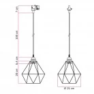 Lámpara con pantalla jaula Diamond cage para carriles