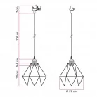 Lámpara con pantalla jaula Diamond cage para carriles