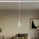 Lámpara vintage con pantalla jaula metálica para carril