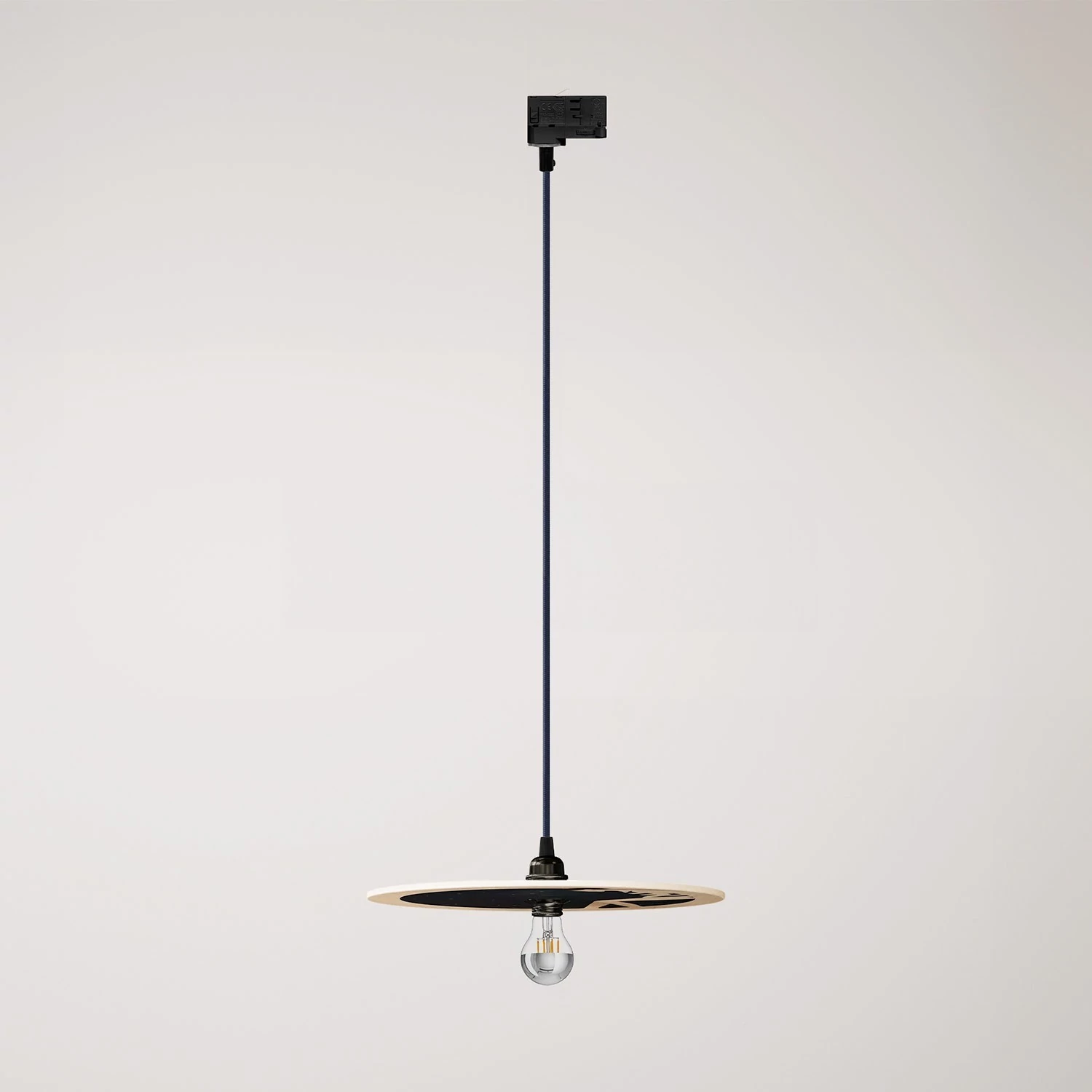 Lámpara colorida con pantalla para carril de madera