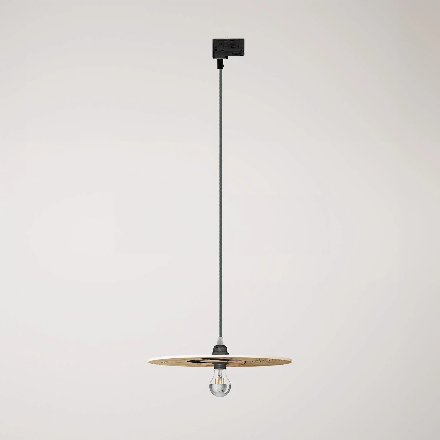 Lámpara colorida con pantalla para carril de madera