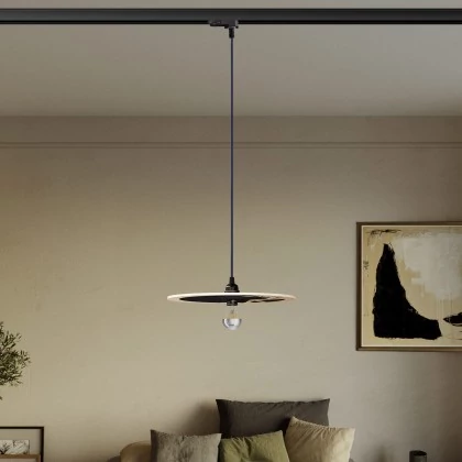 Lámpara colorida con pantalla para carril de madera