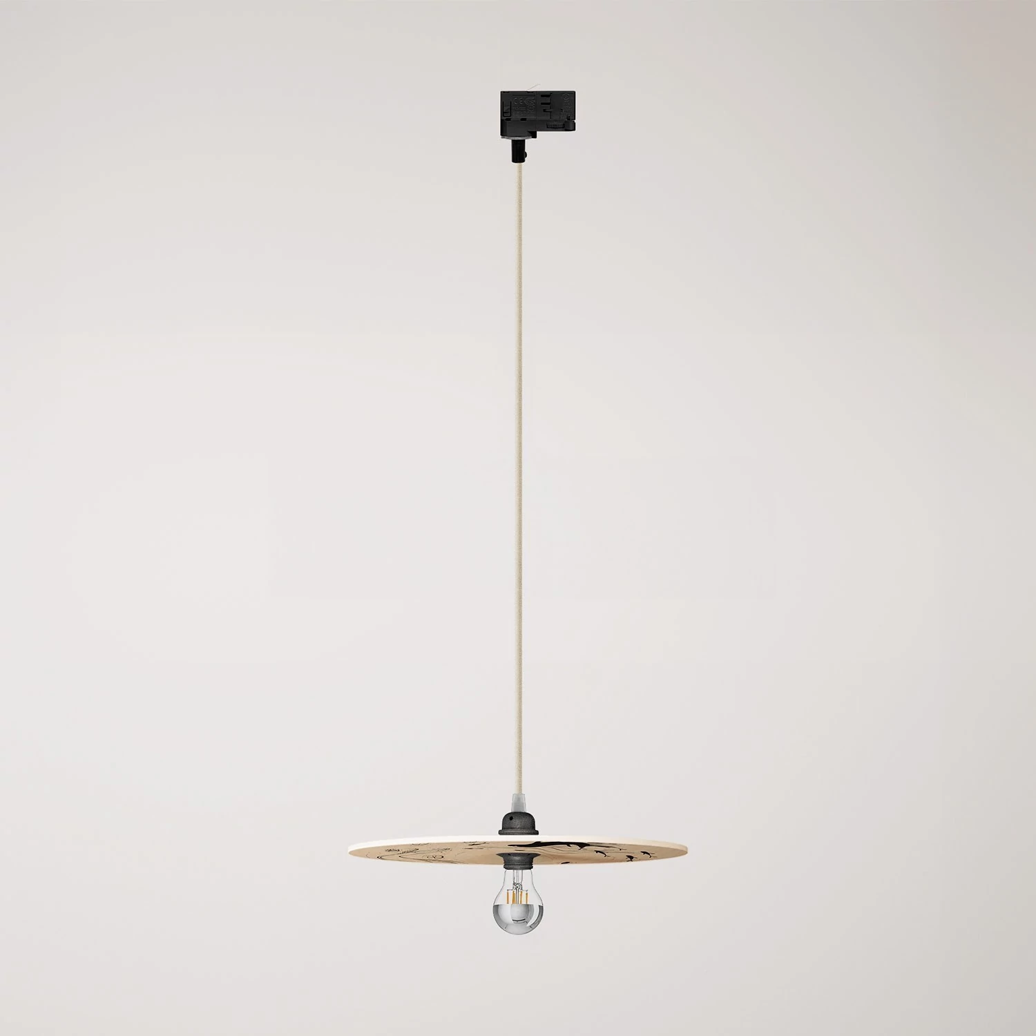 Lámpara colorida con pantalla para carril de madera