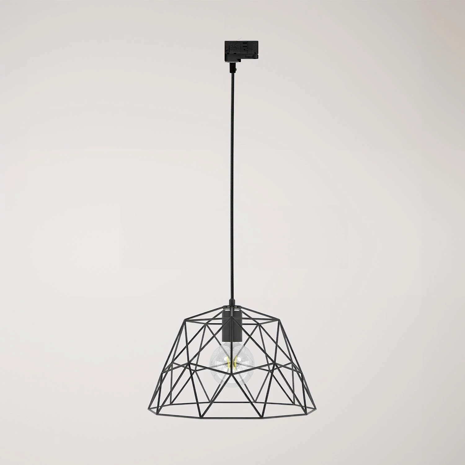 Lámpara industrial con jaula de pantalla jaula y adaptador para carril