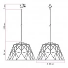 Lámpara industrial con jaula de pantalla jaula y adaptador para carril