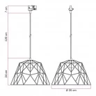 Lámpara industrial con jaula de pantalla jaula y adaptador para carril